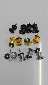 FLEOR | FLEOR 12pcs Guitar Strap Buttons End Pins Strap Locks Silver /Gold/Black for Ukulele Acoustic Electric Guitar Parts