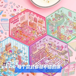 3D Pelekat Kartun 可爱卡通造景贴纸 3D Cartoon Diorama Sticker 手账装饰创意小屋立体贴 Mini House Creative Scene Sticker