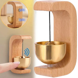 Aesthetic Solid Wooden Doorbell Brass Wind Chimes Magnetic Wireless Doorbell Entrance Door Bell Pendant Home Hanging Decoration