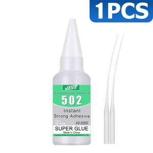 0.7oz Thick Cyanoacrylate (CA) 502 Super Glue Extra Strong Gap-Filling Adhesive for Wood Stone Ceramic Rubber Glass Metal Strong Bond Liquid Glue Tool.