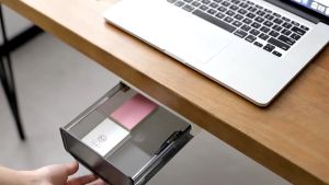 Under Desk Drawer Adhesive Storage Box Self Adhesive Under Desk Drawer Tray  Self Adhesive Drawer Type Under Desk Stationery Storage Case