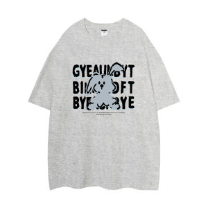 เสื้อยืดแขนสั้นหลวมๆ สำหรับผู้หญิงในช่วงฤดูร้อนปี 2025 เสื้อยืดคอกลมลายตัวอักษรแบบลำลองสไตล์เกาหลีสำหรับผู้หญิงวัย 18-35 ปี