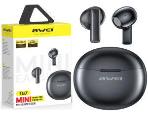 Awei T87 Mini Bluetooth Earpiece ENC Noise Cancellation HD Calls Headset HiFi Sound High Definition Sound Quality Wireless Earbuds 0.06s Low Latency Gaming Headphone With Speaker Earphones Classic Design Durable and Attractive Local Warranty