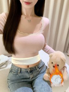 QIAOCHENXIAN | Warm Fleece-lined T-Shirt for Plus Size