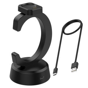 Đế Sạc USB Cho Amazfit Active3 Premium Active Max T-Rex3 Pro Đồng Hồ Thông Minh Giao Diện Từ Tính Nhựa Đen Đế Sạc Đế Sạc
