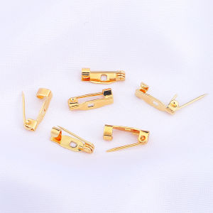 Handmade 18K Gold Plated Brooch Pin Safety Pin Fixed Clothes Accessories DIY Floral Brooch Pin Chest Pin Fashion Jewelry