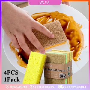 4PCS/Pack Natural wood pulp sponge brush bowl cloth washing the dishes clean dish cleaning kitchen