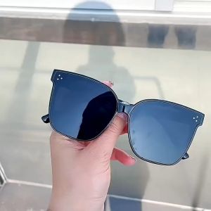 BILLY SUNGLASSES - Kacamata Kotak Hitam Fashion Wanita Pria Korean Style Model Kekinian BW Tiga Titik Putih Simple Elegan Anti Radiasi UV