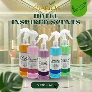 Charicia Air Freshener Room & Linen Scented Spray & Refill (Alcohol-based) Disinfectant Deodorizer Antibacterial