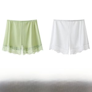 miiow | Womens Ice Silk Safety Shorts Breathable Loose Home Leisure Shorts Bottoming Shorts Mid Waist Short Pants Polyester Fiber