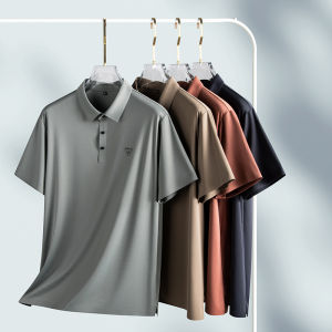 Extra Large Size Men Short Sleeve T-Shirt Mens Business Casual Loose Lapels Summer plus Size T-Shirt Solid Color Half Sleeve Polo Shirt