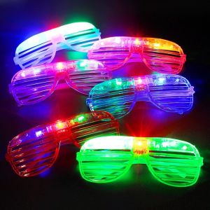 LED Light Up Shutter Glasses Party Sunglasses Glow in The Dark Neon Blinds for Rave Christmas Birthday Wedding Party Decoration