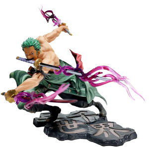 Bandai | Hot New One Piece Anime Figure Roronoa Zoro Three-blade Sa-maximum Manga Anime Statue Action Figure Collection Model