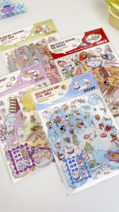 ติดกระดาษติดตัวเล็กสไตล์เกาหลี วิสโคส 3 มิติ DIY ลายสี่เหลี่ยม ลายสี่เหลี่ยม กระดาษติดตัวเล็กสำหรับตกแต่งบันทึกมือ