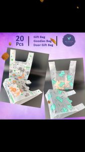 Goodies bag Door gift bag Cookies bag Bakery bag Fullmoon bag Party bag ANIMALS DINOSAUR 20pcs (25)