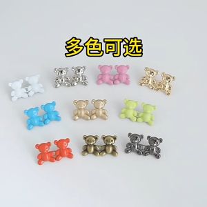 2Pcs Cute Bear Tombol Penutup Detachable Metal Buttons Snap Fastener Pants Pin Tombol Metal Dapat Dilepas Kancing Jeans Metal Bebas Jahit