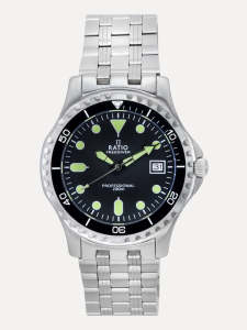 Ratio FreeDiver Professional Sapphire Black Dial Quartz RTF005 200M Mens Watch