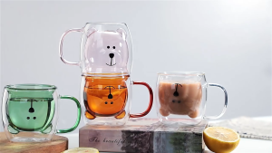 【双层玻璃小熊杯带把】Bear Cup Double Layers Glass with Handle High Borosilicate Glass