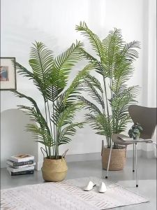 【Lowest price】Artificial plants Send stones and flower pots 99% Simulation Big size 12/18/24 Leaves 95cm Simulation Leaf No need to take care of Multiple styles and sizes to choose from Home Decoration For indoor house home wedding office decoration