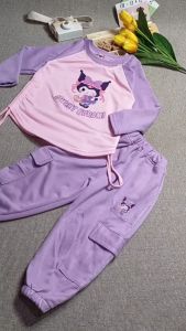 Setelan Kuromi Anak Perempuan Viral Baju Anak Perempuan Setelan Joger Anak Terbaru 1-11 Tahun Motif Sweet Kuromi