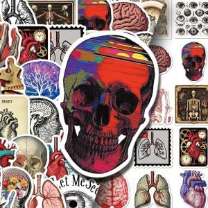 Retro Scientific Anatomy Medical Stickers 100 Pcs Human Organ Structure Decal for Bullet Journal Decorative Paper Supplies