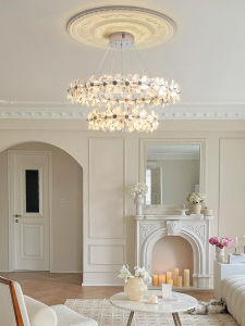 French Cream Style Romantic Flower Chandelier