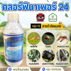 คลอร์ฟีนาเพอร์พิเศษ ยาเย็นใช้ได้ทุกช่วง ป้องกันกำจัดแมลง เพลี้ยไฟ ไรแดง หนอนเจาะดอกและผล หนอนชอนใบ ขนาด 1 ลิตร