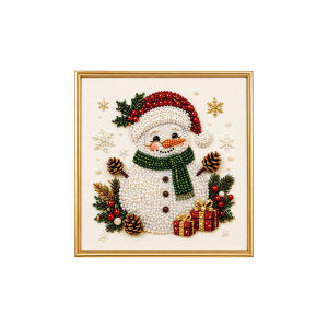 Dowmoo White Background DIY Christmas Pearl Diamond Painting Kit Relaxing Holiday Decor Craft Stress Relief Fun Festive Home Art