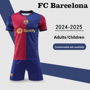 Barcelona Football Kit Messi Number 10 Sports Competition Training Set for Children Male Team Uniform Short Style Home Match