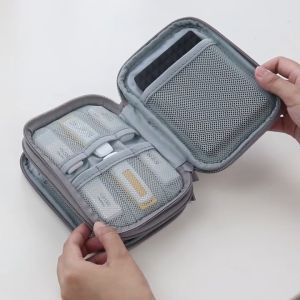Data Cable Storage Bag Travel Organizer Digital Gadget Carry Case Double Layer Hard Disk Bag