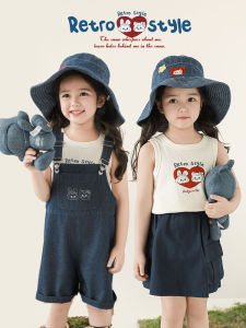 YOEHYAUL | Bộ Đồ Hè Cho Bé Gái In Hình Hoạt Hình Phong Cách Retro Cảm Giác Mềm Như Mây