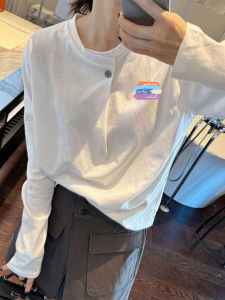 เสื้อยืดคอกลมแขนยาวผ้าฝ้ายแท้พิมพ์ลาย ทรงหลวม ทรงพอดีตัว สำหรับผู้หญิง ฤดูใบไม้ผลิ ฤดูร้อน ฤดูใบไม้ร่วง ฤดูหนาว