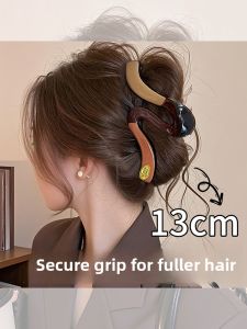 NING ZHOU | Large Wave Hair Claw Clip Full Back Hairpin Shark Clip