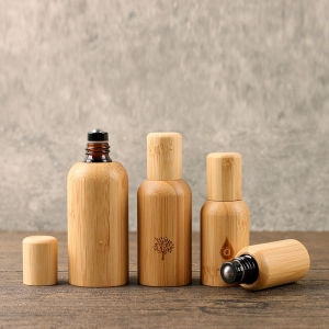 ขวดน้ำหอมน้ำมันหอมระเหยทำจากไม้ไผ่ธรรมชาติพร้อมฝาปิดลูกปัด ขวดยาทาผิว กันแสง ขวดยาสำหรับใช้ในบ้านระดับไฮเอนด์