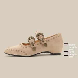 FOXER | Shallow Mouth Mary Jane Shoes for Women Increased Height Single Shoes