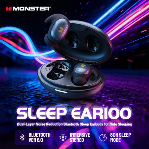 Monster Bluetooth 6.0 Sleep Earphones Passive Noise Reduction Sleep Earbuds for Side Sleepers Mini In-Ear TWS Wireless Headphone