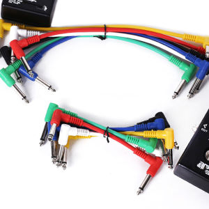 1pc 30cm Low Noise Shielded Electric Guitar Audio Cable Leads Right Angle Effect Pedal Adapter Plug