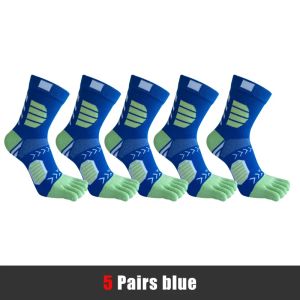 1/5 Pairs Mans Boy Toe Socks Sport Fitness Short Cotton Compression Striped Sweat-Absorbing Outdoor Basketball Five Finger Socks