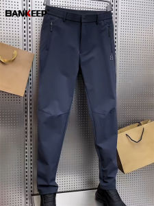 High-End Mens Soft Shell Fleece Lined Thick Winter Casual Trousers Straight Leg Fashionable Urban Style Anti-Bacterial