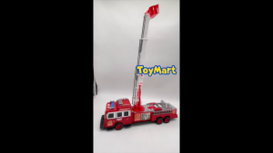 Fire Rescue Ladder Truck  Model 57cm Manual Extendable & Rotating Boom Fire Engine Toy – ToySmart Large Rescue Vehicle for Boys & Kids 2025