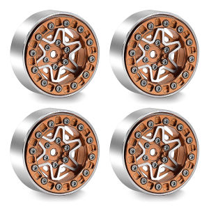4PCS 1.3 inch Beadlock Wheel Rims for 1/18 1/24 TRX4M SCX24 FMS Axial SCX24 AX24 FCX24 FCX24M RC Crawler Upgrade Parts