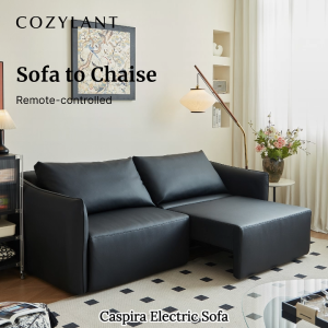 Cozylant Caspira Electric Sofa /Sectional Sofa for Living Room / Black / Foldable Sofa / Electric Sofa Recliner /Multifunctional Sofa /Extendable Sofa