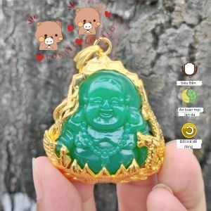 (Có Video) Mặt Dây Chuyền Phật Di Lặc Cười Bằng Cẩm Thạ.ch Phong Thủy - Đeo May Mắn Bình An Vui Vẻ Công Việc Thuận Lợi - Lokalo 15922