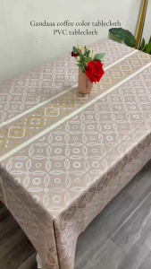 PVC Waterproof Tablecloth Flowers Embossing Printing Table Cloth 2seate/4seater/6seater/8seater/10seater