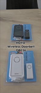 🔋 HOYO Wireless Battery Doorbell – CR2032 Transmitter + AA Audio Unit 🔔 | IP44 Waterproof 💧 | 100M Range 📶 | 18 Ringtone