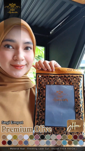 Humaira Hijab Voal Segi Empat Olive Laser Cut Icon Premium 110 x 110 cm Hijab Modis Wanita Kekinian