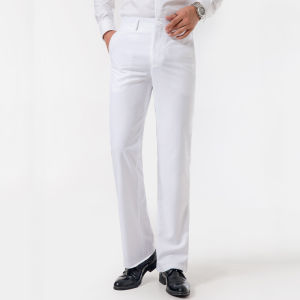 กางเกงผู้ชายทรงกระดิ่งคุณภาพสูงกางเกงขากว้างทรงหลวมทรงกระบอกอินเทรนด์สไตล์เกาหลีกางเกงสูทสุภาพบุรุษเข้ารูปไม่ต้องรีดทิ้งตัวได้ดีสำหรับผู้ชาย