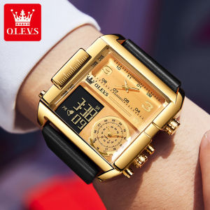[ 2022 New On Sale !! ]OLEVS Watches Men Sale Original Chronograph Waterproof LED Luminous Calender Display 51mm Large Dial Silicone strap Chronograph Alarm Clock Countdown Stopwatch