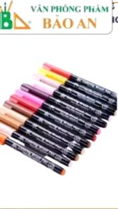 Bút lông luyện chữ thư pháp hiện đại Bút mài thầy Ánh Koi Sakura 12 màu -1c