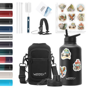 Watersy | WATERSY 32/40/64oz Insulated Water Bottle Large Capacity Vacuum Flask Stainless Steel Coffee Tumbler for Outdoor Travel